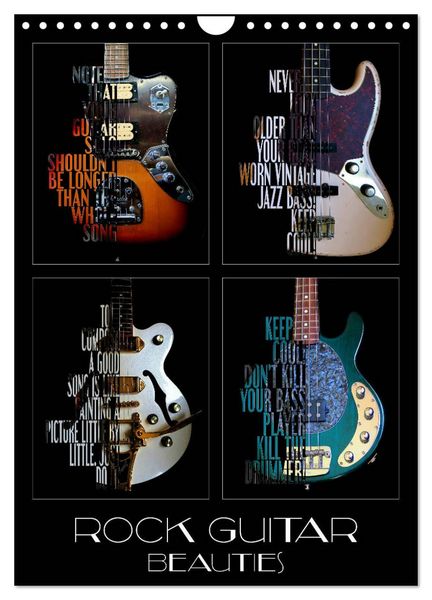 Produktbild: Rock Guitar Beauties (Wall Calendar 2026 DIN A4 portrait), CALVENDO 12 Month Wall Calendar