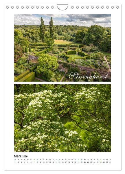 Produktbild: Gartenparadiese in England (Wandkalender 2026 DIN A4 hoch), CALVENDO Monatskalender