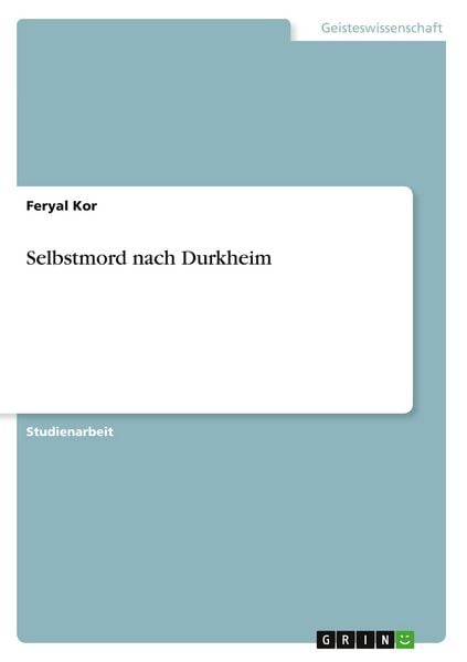 Produktbild: Selbstmord nach Durkheim