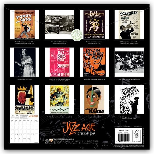 Produktbild: The Jazz Age &ndash; Das Zeitalter des Jazz 2027 &ndash; Original Flame Tree Publishing-Kalender [Kalender]