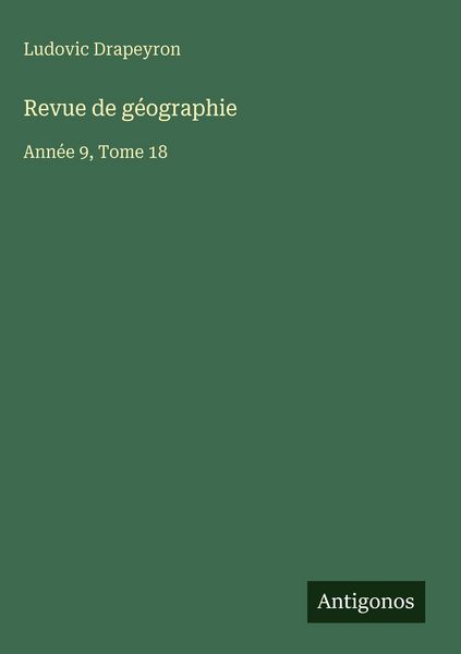 Produktbild: Revue de g&eacute;ographie