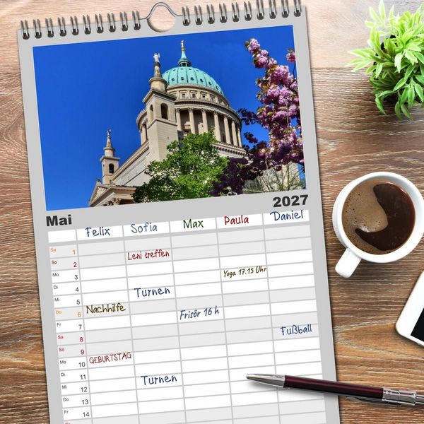 Produktbild: Familienplaner 2027 - POTSDAM. Du bist so sch&ouml;n mit 5 Spalten (Wandkalender, 21 x 45 cm) CALVENDO