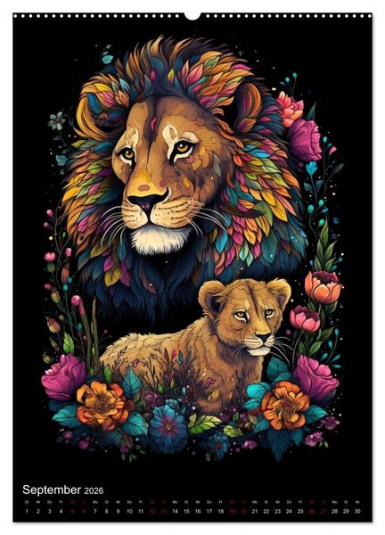 Produktbild: Afrikanische Tierfamilien (Wandkalender 2026 DIN A2 hoch), CALVENDO Monatskalender