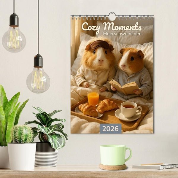 Produktbild: Cozy Moments - Meerschweinchen Kalender (Wandkalender 2026 DIN A4 hoch), CALVENDO Monatskalender