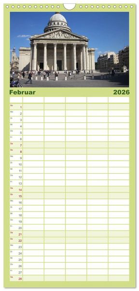 Produktbild: Familienplaner 2026 - Paris mit 5 Spalten (Wandkalender, 21 x 45 cm) CALVENDO