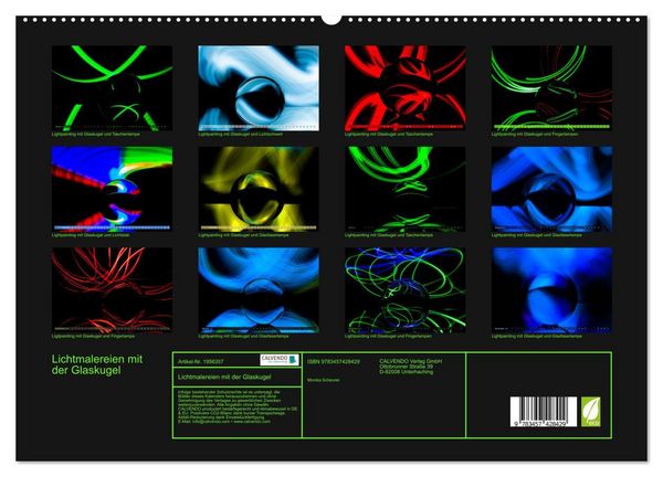 Produktbild: Lichtmalereien mit der Glaskugel (hochwertiger Premium Wandkalender 2026 DIN A2 quer), Kunstdruck in Hochglanz