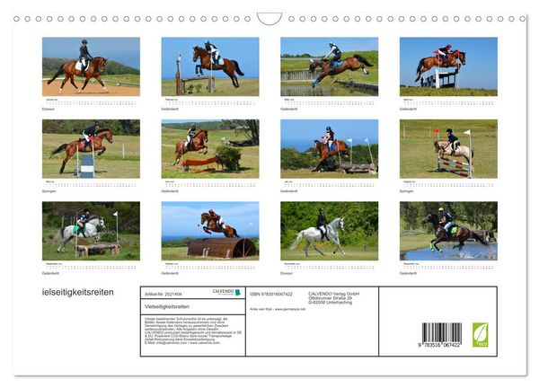 Produktbild: Vielseitigkeitsreiten (Wandkalender 2026 DIN A3 quer), CALVENDO Monatskalender