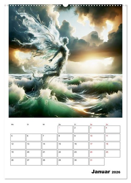 Produktbild: Wellen Illusionen (hochwertiger Premium Wandkalender 2026 DIN A2 hoch), Kunstdruck in Hochglanz