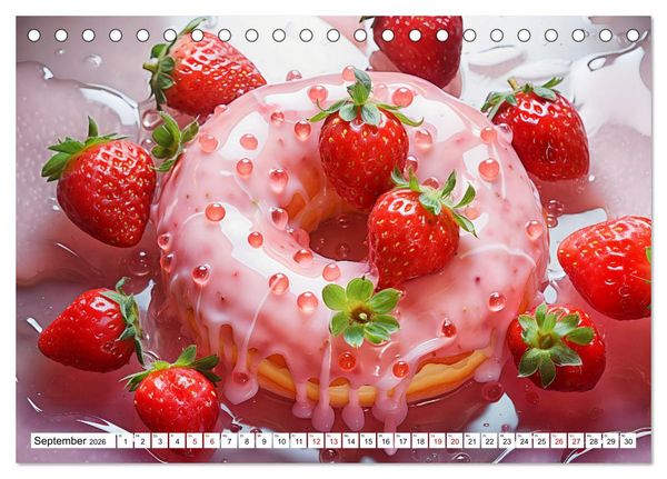 Produktbild: Bunte Donut-Tr&auml;ume - Himmlischer Geschmack aus Krapfenteig (Tischkalender 2026 DIN A5 quer), CALVENDO Monatskalender