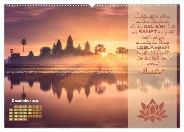 Produktbild: Erleuchtende Worte, Lebensweisheiten von Gautama Buddha by VogtArt (Wandkalender 2026 DIN A2 quer), CALVENDO Monatskalender