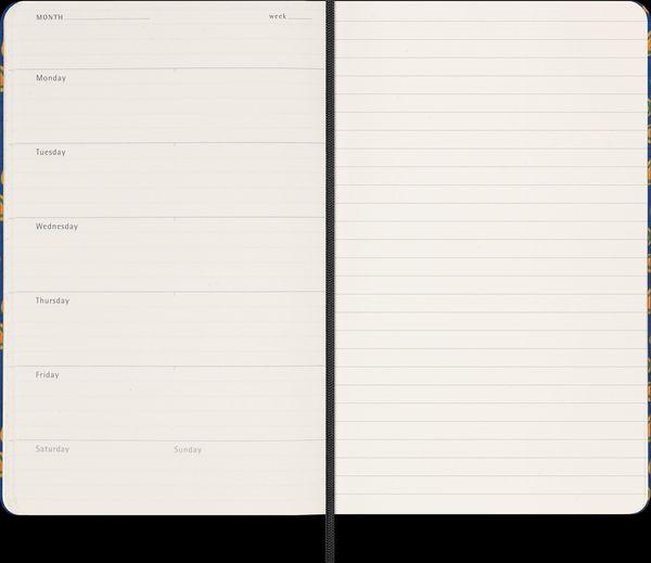 Produktbild: Moleskine Silk Kalender, undatiert, 12 Monate, w&ouml;chentlich, large/A5, fester Einband, blau