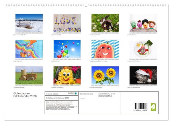 Produktbild: Gute-Laune-Bildkalender 2026 (hochwertiger Premium Wandkalender 2026 DIN A2 quer), Kunstdruck in Hochglanz