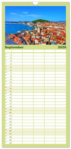 Produktbild: Familienplaner 2026 - SPLIT Kroatien - Dalmatien mit 5 Spalten (Wandkalender, 21 x 45 cm) CALVENDO