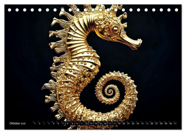 Produktbild: Seepferdchen - Modern Art (Tischkalender 2026 DIN A5 quer), CALVENDO Monatskalender