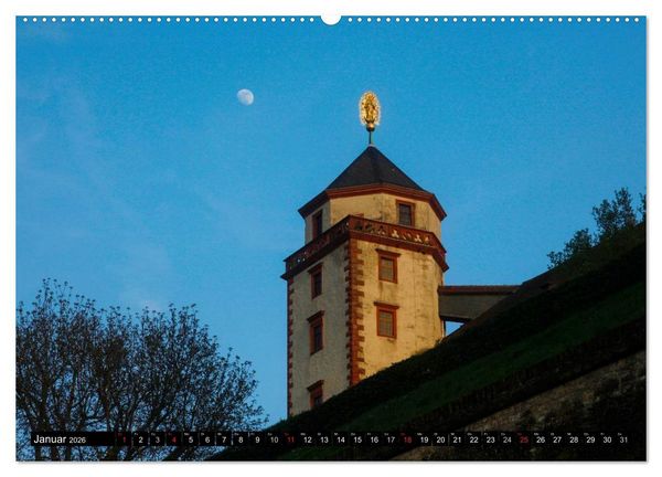 Produktbild: W&uuml;rzburg am Abend (hochwertiger Premium Wandkalender 2026 DIN A2 quer), Kunstdruck in Hochglanz