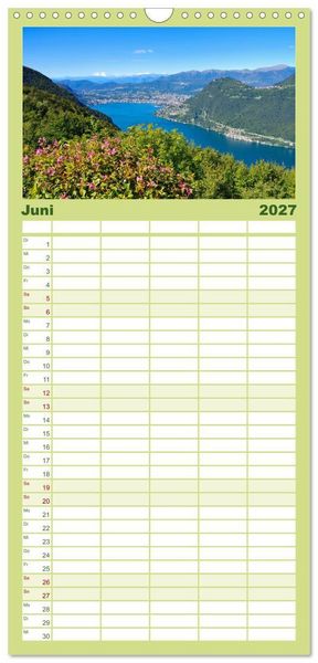 Produktbild: Familienplaner 2027 - Gandria - Malerisches Dorf am Luganer See mit 5 Spalten (Wandkalender, 21 x 45 cm) CALVENDO