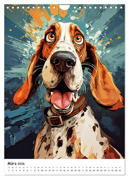 Produktbild: Crazy Dogs Bekannte Hunderassen im Comicstyle (Wandkalender 2026 DIN A4 hoch), CALVENDO Monatskalender