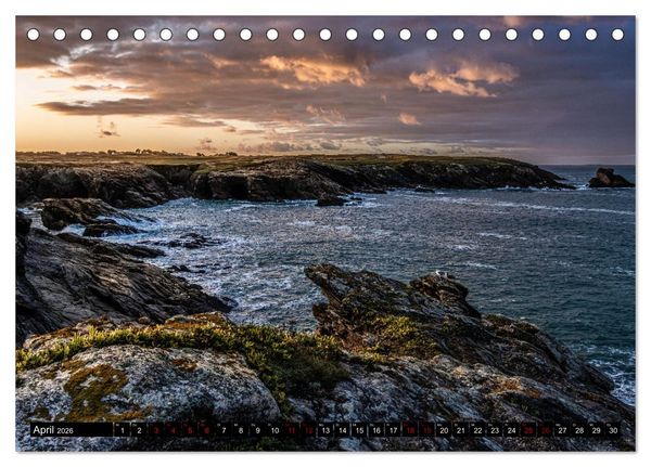 Produktbild: C&ocirc;te Sauvage - Die wilde K&uuml;ste der Bretagne (Tischkalender 2026 DIN A5 quer), CALVENDO Monatskalender