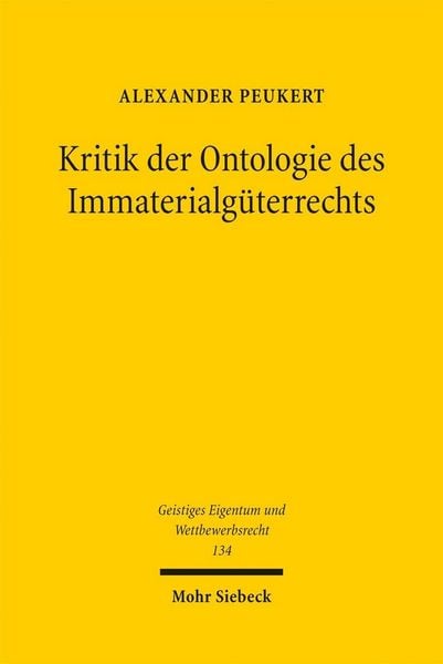 Produktbild: Kritik der Ontologie des Immaterialg&uuml;terrechts