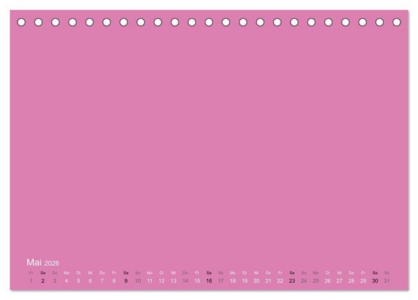 Produktbild: Bastelkalender - Pink (Tischkalender 2026 DIN A5 quer), CALVENDO Monatskalender