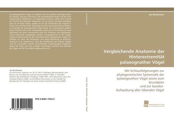 Produktbild: Vergleichende Anatomie der Hinterextremit&auml;t palaeognather V&ouml;gel