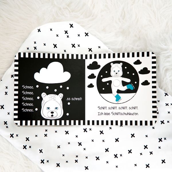 Produktbild: Shiro &ndash; der Eisb&auml;r: Kontrastbuch f&uuml;r Babys &middot; kontrastreiche Bilder angepasst an Babyaugen &middot; Schwarz Wei&szlig; Buch f&uuml;r Neugeborene &middot; Mein erstes Bilderbuch &middot; Montessori Buch