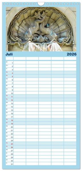 Produktbild: Familienplaner 2026 - Sch&ouml;ne Wasserspiele mit 5 Spalten (Wandkalender, 21 x 45 cm) CALVENDO
