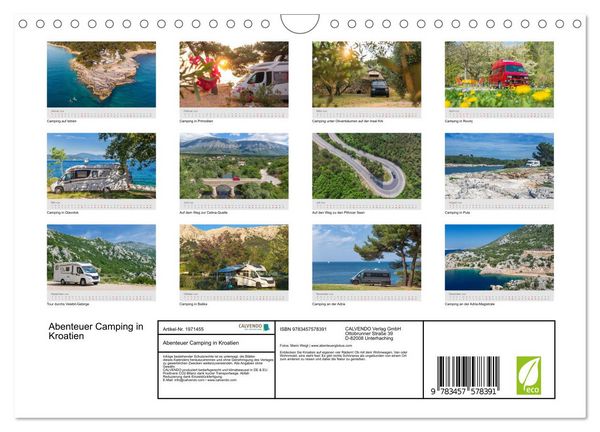Produktbild: Abenteuer Camping in Kroatien (Wandkalender 2026 DIN A4 quer), CALVENDO Monatskalender