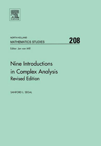 Produktbild: Nine Introductions in Complex Analysis - Revised Edition