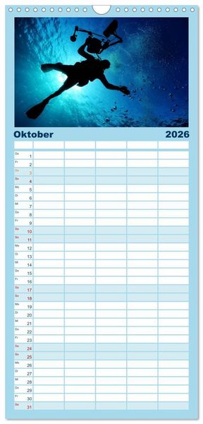 Produktbild: Familienplaner 2026 - Faszination Tauchen - Neptuns Reich mit 5 Spalten (Wandkalender, 21 x 45 cm) CALVENDO