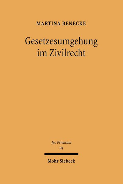 Produktbild: Gesetzesumgehung im Zivilrecht