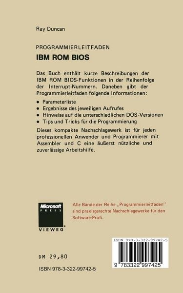 Produktbild: Programmierleitfaden IBM ROM BIOS