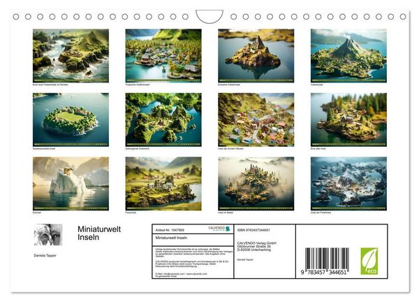 Produktbild: Miniaturwelt Inseln (Wandkalender 2026 DIN A4 quer), CALVENDO Monatskalender