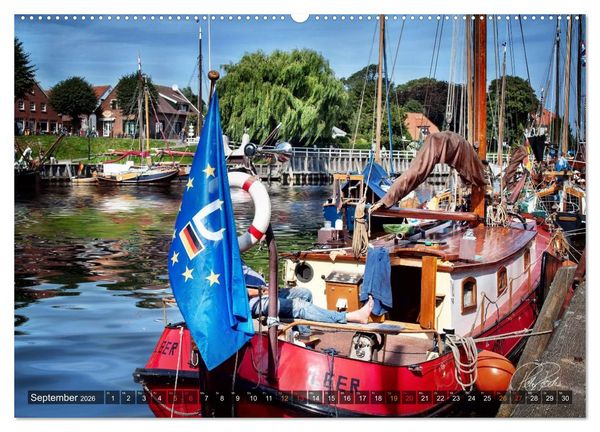 Produktbild: Ostfriesland, die alten H&auml;fen - Greetsiel, Neuharlingersiel, Carolinensiel (Wandkalender 2026 DIN A2 quer), CALVENDO Monatskalender