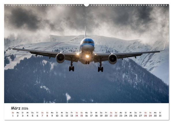Produktbild: Flugzeuge in beeindruckender Kulisse (hochwertiger Premium Wandkalender 2026 DIN A2 quer), Kunstdruck in Hochglanz