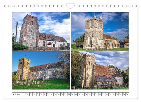 Produktbild: Trutzig und Wehrhaft - Englands Kirchen (Wandkalender 2026 DIN A4 quer), CALVENDO Monatskalender