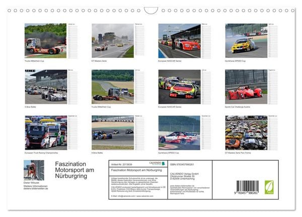 Produktbild: Faszination Motorsport am N&uuml;rburgring (Wandkalender 2026 DIN A3 quer), CALVENDO Monatskalender