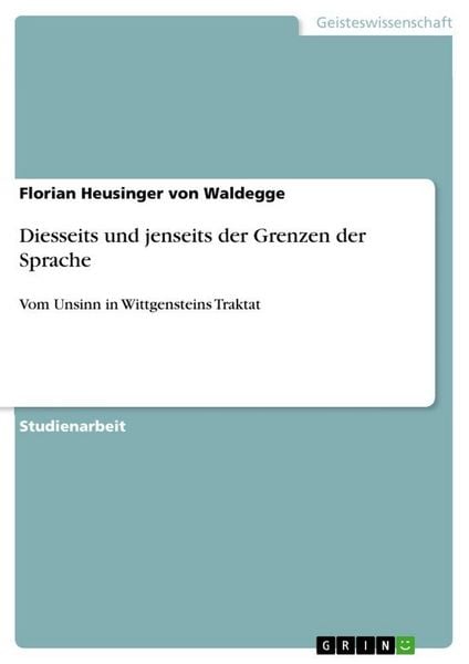 Produktbild: Diesseits und jenseits der Grenzen der Sprache
