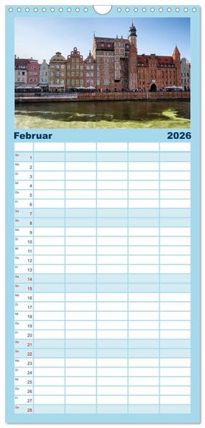 Produktbild: Familienplaner 2026 - Besucht mal wieder Danzig mit 5 Spalten (Wandkalender, 21 x 45 cm) CALVENDO