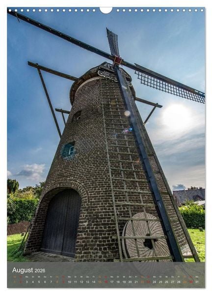 Produktbild: Windm&uuml;hlen mit Fl&uuml;gel am Niederrhein (Wandkalender 2026 DIN A3 hoch), CALVENDO Monatskalender