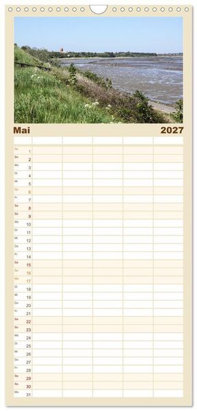 Produktbild: Familienplaner 2027 - Vielf&auml;ltiges Sylt - Mehr als Strand mit 5 Spalten (Wandkalender, 21 x 45 cm) CALVENDO