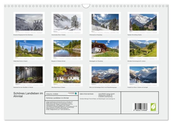 Produktbild: Sch&ouml;nes Landleben im Ahrntal (Wandkalender 2026 DIN A3 quer), CALVENDO Monatskalender