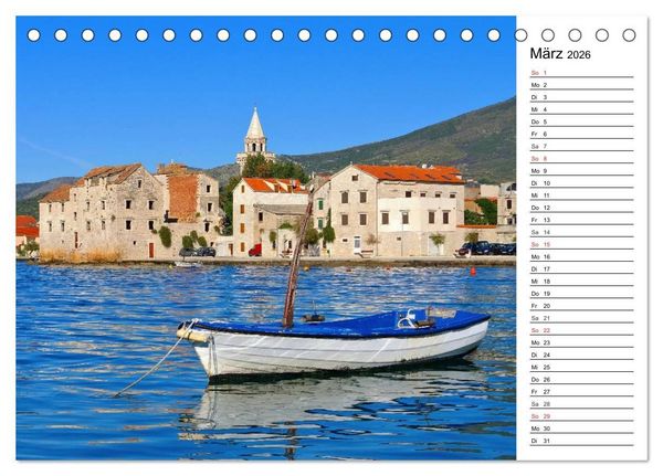 Produktbild: Kroatien - Traumhafte Landschaften und faszinierende St&auml;dte (Tischkalender 2026 DIN A5 quer), CALVENDO Monatskalender