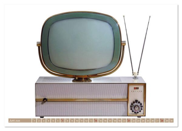 Produktbild: Fernseher der 1950er bis 70er Jahre: In die R&ouml;hre geguckt (Tischkalender 2026 DIN A5 quer), CALVENDO Monatskalender