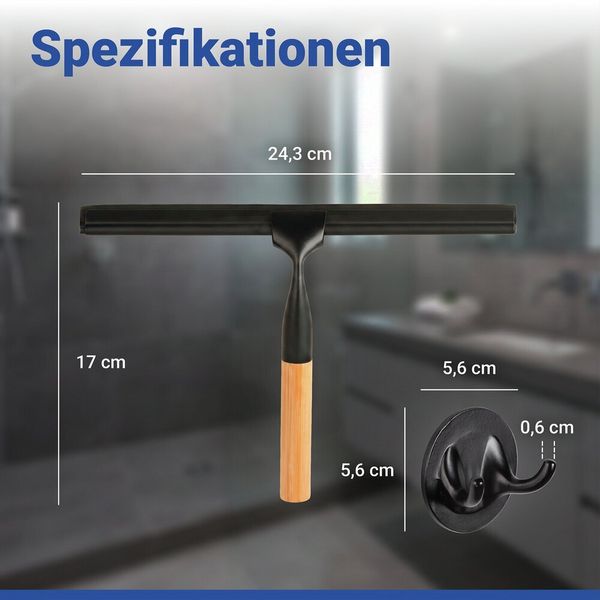 Produktbild: Turbo-Loc&reg; Duschabzieher Mod. Bambusa, aus Bambus und Edelstahl