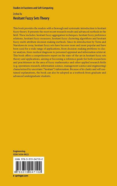 Produktbild: Hesitant Fuzzy Sets Theory