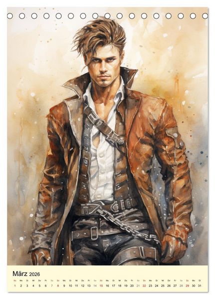 Produktbild: Steampunk Boys. Verwegene M&auml;nnlichkeit (Tischkalender 2026 DIN A5 hoch), CALVENDO Monatskalender