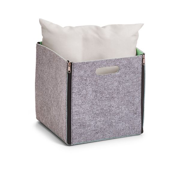 Produktbild: HTI-Living Aufbewahrungskorb "Two-tone", Filz, grau/aqua