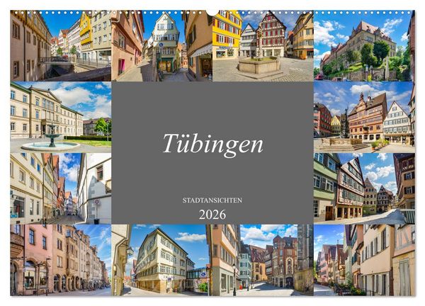 Produktbild: T&uuml;bingen Stadtansichten (Wandkalender 2026 DIN A2 quer), CALVENDO Monatskalender