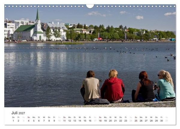 Produktbild: Reykjav&igrave;k 64&deg; 08' N (Wandkalender 2027 DIN A3 quer), CALVENDO Monatskalender